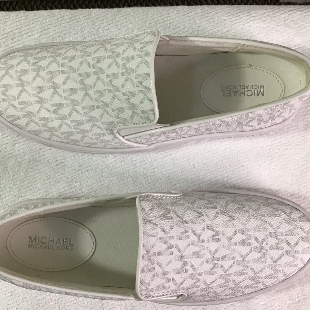 Michael Kors White Casual Sneakers with Textured Design
